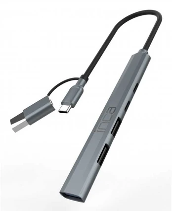 HUB USB Inca INCA Adapteris IUTP-06TX USB C/A USB 3.0/2.0 + Typ-C, 100W