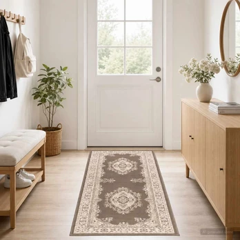 Bėgimo kilimėlis FLORNES Austas Taupe PP 7 mm