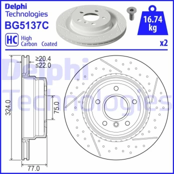 Stabdžių diskas DELPHI BG5137C