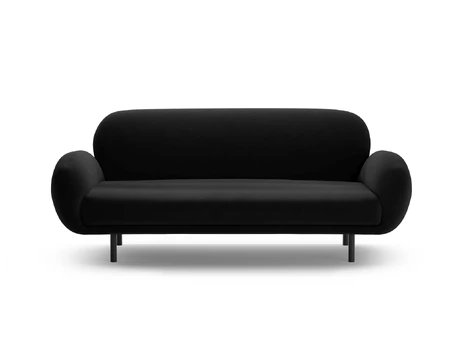 Velvet Sofa, "Poppy", 2 Seats, 178x72x82, Black