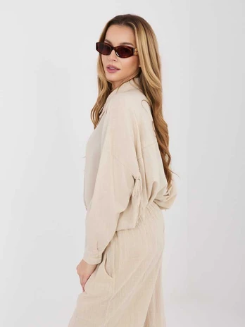 Moteriška palaidinė oversize smėlio spalvos