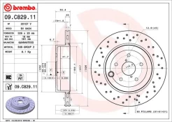 BREMBO 09.C829.11 Brake Disc kaina