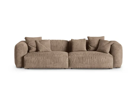 Velvet Modular Sofa, "Martina", 4 Seats, 320x120x75, Dark Beige