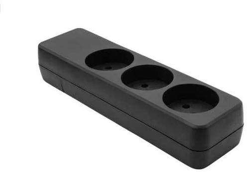 MicroConnect Danish Power Strip 3-way Juodas