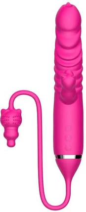 B Series Cute Tongue licking Triple Stimulation Thrusting Vibrator