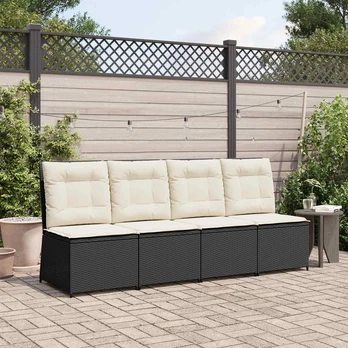 Sodo sofa su pagalve Juoda Poli ratanas