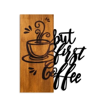 Sieninė dekoracija Coffee First, 58 cm