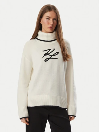 KARL LAGERFELD Golfas B4W18033 Balta Regular Fit