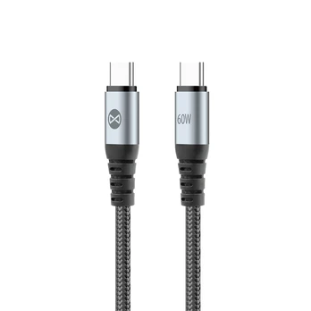 Forever Braix cable USB-C - USB-C 1,0 m 60W juodas
