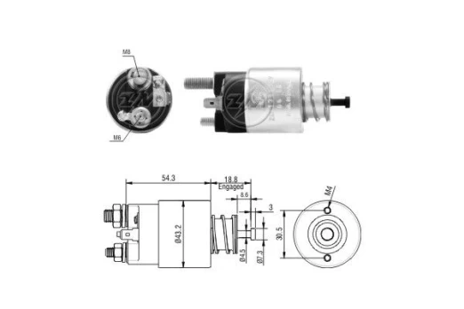 Solenoidinis jungiklis, starteris ERA ZM1391