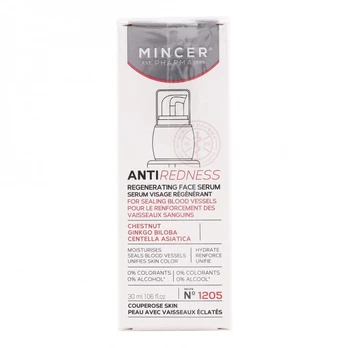 MINCER ANTIREDNESS REGENERATING veido serumas, 30 ml