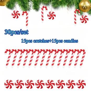 Saldainių stiklainis, 30pcs/ Cane+Candy Red