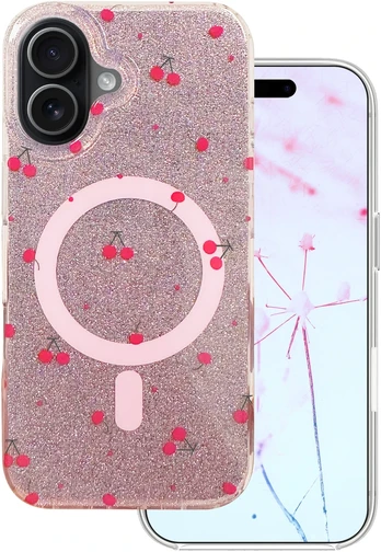 Dėklas Telforceone Cherry Mag case for iPhone 17 6,3'' glitter