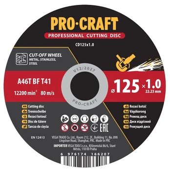 Pjovimo diskas ProCraft CD125x1.0 125 mm 1.0 mm 22.2 mm