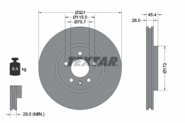 TEXTAR 92305505 Brake Disc kaina