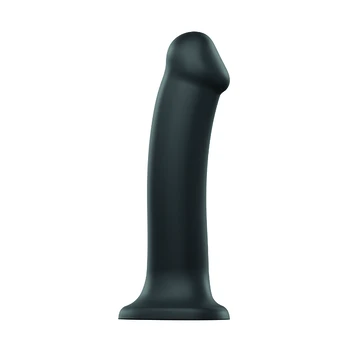 Strap-On-Me - Semi-Realistic Dual Density Bendable Dildo Black M realistiškas dildo