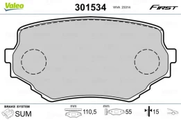 Stabdžių trinkelių rinkinys, diskinis stabdys VALEO 301534 kaina