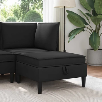 Sofa Sofos pufas su saugojimo funkcija Juoda Aksomas