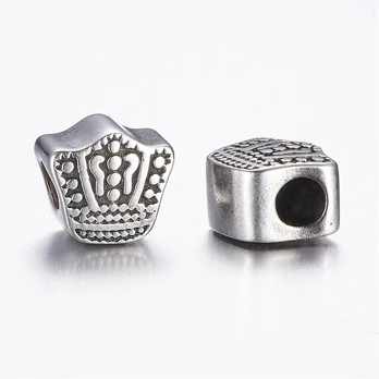 Nerūdijančio plieno intarpas "Karūna" 12x11 mm, 1 vnt.