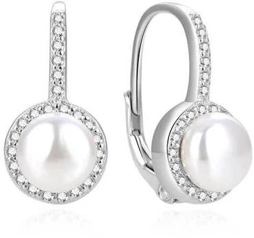 Beneto Charming sidabrinis earrings with real river pearls AGUC2397PL