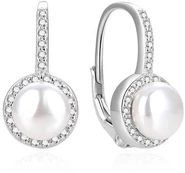 Beneto Charming sidabrinis earrings with real river pearls AGUC2397PL kaina