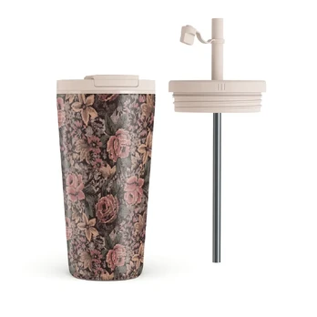 Woven Garden - Travel Mug, 500 ml / Flap & Straw Set