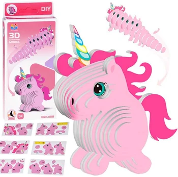 3D kartoninė dėlionė – vienaragis