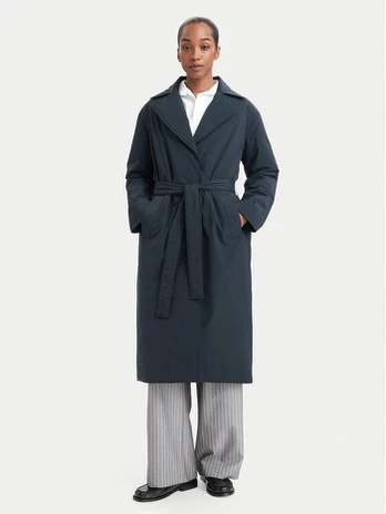 Simple Žieminis paltas 62KUDP103 Juoda Regular Fit