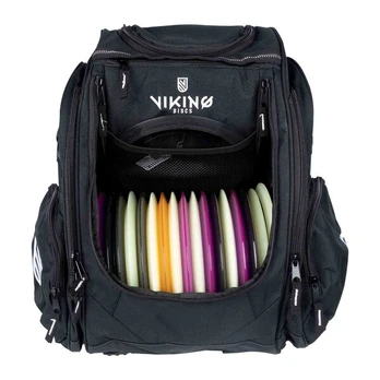 Frisbio golfo krepšys Viking Discs Rucksack Pro, juodas