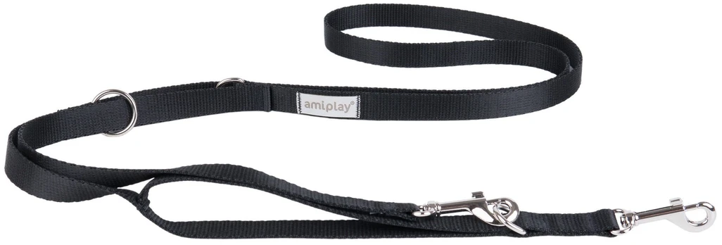 Pavadėlis Amiplay Samba, juodas, XL, 1-2m x 2.5cm
