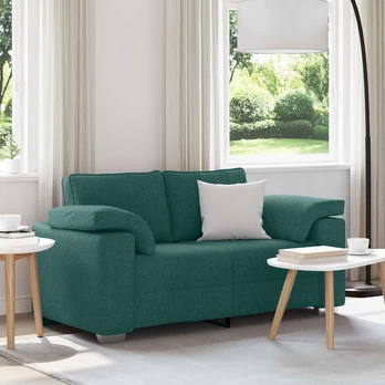 Dvivietė sofa Tamsiai žalia 120 cm Audinys