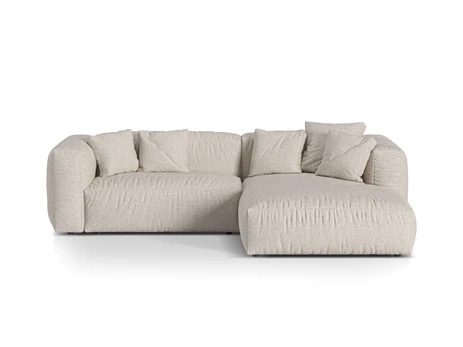 Boucle Modular Right Corner Sofa, "Martina", 2 Seats, 280x176x75, Beige