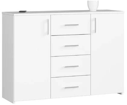 Komoda Akord K45, balta, 35 cm x 110 cm x 80 cm