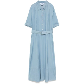 Mini suknelė moterims, Mėlyna, Dropped waist button