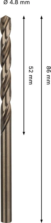 Bosch PRO HSS-Co grąžtas metal. 4,8mm, 1 vnt.