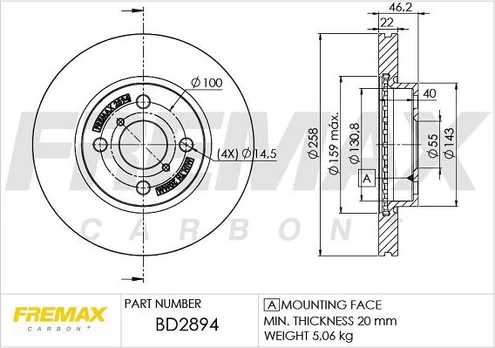 Stabdžių diskas FREMAX BD-2894