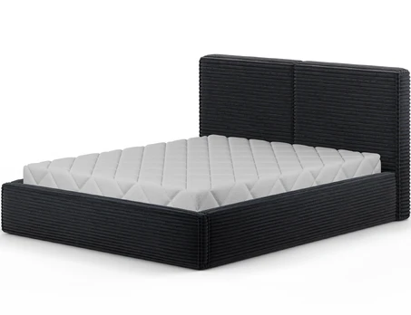 Pesillo Bed + Metal Frame/Gas Lift/Storage 180x200, Modern, Black