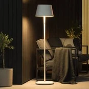 Pomezia LED grindų lempa lauke, USB, balta
