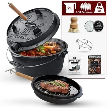 Gusskönig Eingebrannter Dutch Oven Set 9L be Füße
