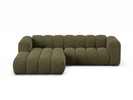 Modular Left Corner Sofa, "Lupine", 4 Seats, 260x177x70, Green