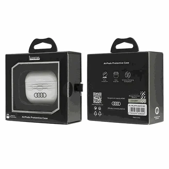 Audi IML Geometric Pattern AirPods Pro 2 cover balta/baltas AU-IMLAPP2-A6/D3-WE