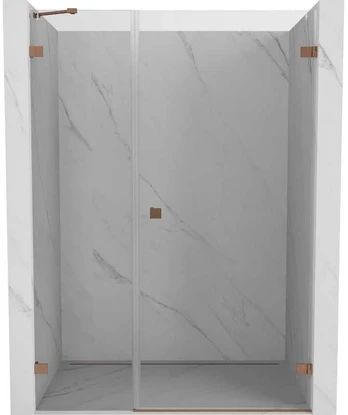 Dušo durys Mexen Lunar-B, dešinė, 130 cm, transparent/brushed copper