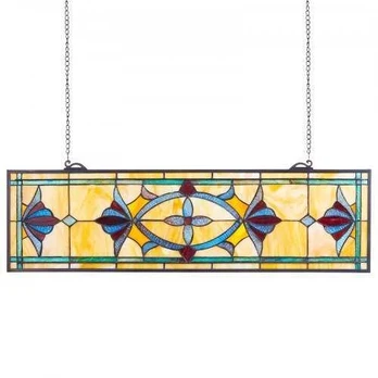 Vitražo langas su grandine, 813 x 250 mm