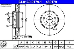 ATE 24.0130-0179.1 Brake Disc