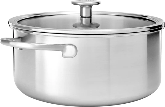 Kitchenaid - Multiply Casserole with Lid - Silver - 24 cm