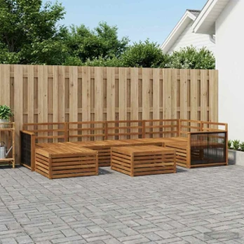 Lauko sofos komplektas 7 pcs Natūrali