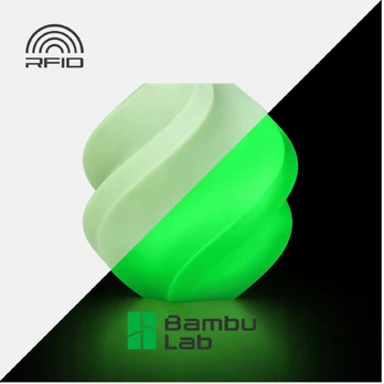 Bambu Lab PLA švytintis filamentas 3D spausdinimui, 1,75 mm, 1 kg, žalias
