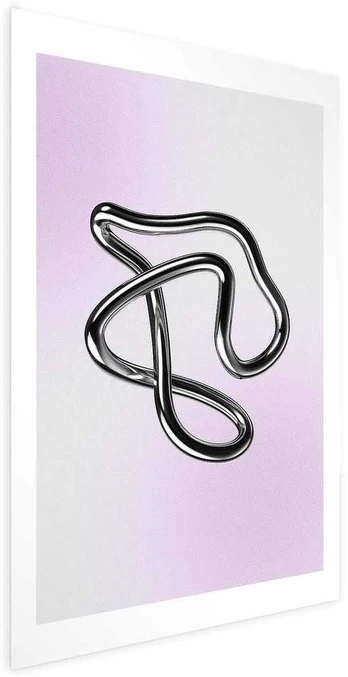 Artgeist Plakatas - Sidabrinis Intricacies - fluid metallic figure on a gradient background