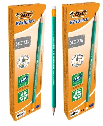Bic Evolution 655 Hb pieštukai su trintuku, 24 vnt.