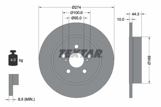 TEXTAR 92333703 Brake Disc